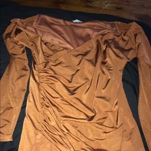 Camel colored dress from fashion nova